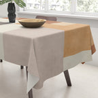 Geometric Minimalist Brown Beige Terra Artwork Tablecloth Gallery Image 3