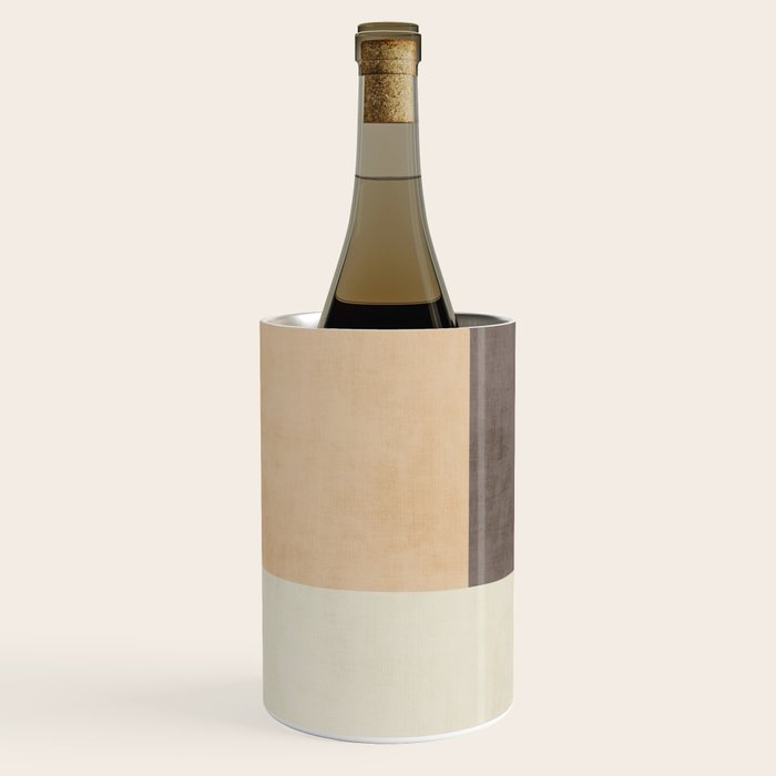Geometric Minimalist Brown Beige Terra Artwork Wine Chiller Gallery Image 2
