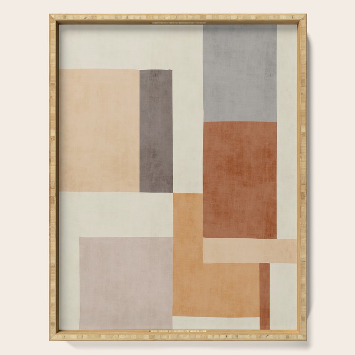 Geometric Minimalist Brown Beige Terra Artwork Serving Tray Gallery Image 1