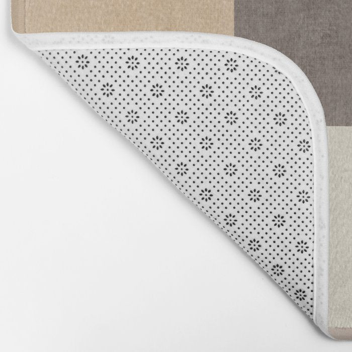Geometric Minimalist Brown Beige Terra Artwork Bath Mat Gallery Image 2