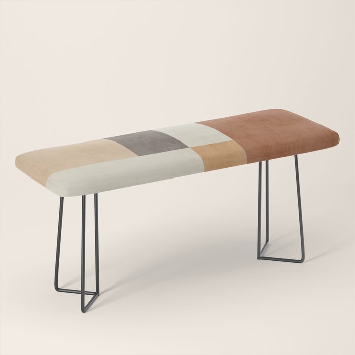 Geometric Minimalist Brown Beige Terra Artwork Bench Gallery Image 1