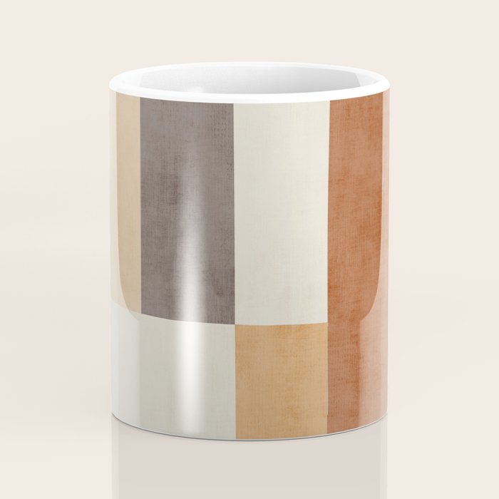 Geometric Minimalist Brown Beige Terra Artwork Coffee Mug Gallery Image 4