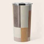 Geometric Minimalist Brown Beige Terra Artwork Travel Mug Gallery Image 1