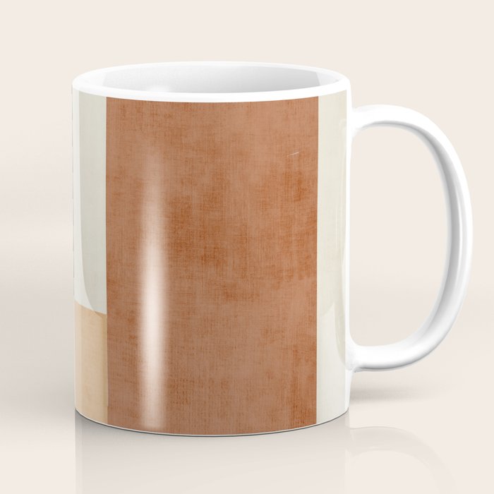 Geometric Minimalist Brown Beige Terra Artwork Coffee Mug Gallery Image 1