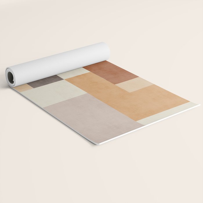 Geometric Minimalist Brown Beige Terra Artwork Yoga Mat Gallery Image 2