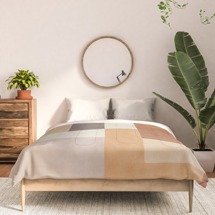 Geometric Minimalist Brown Beige Terra Artwork Comforter Gallery Image 3