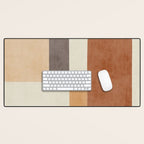 Geometric Minimalist Brown Beige Terra Artwork Desk Mat Gallery Image 1