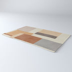 Geometric Minimalist Brown Beige Terra Artwork Rug Gallery Image 3