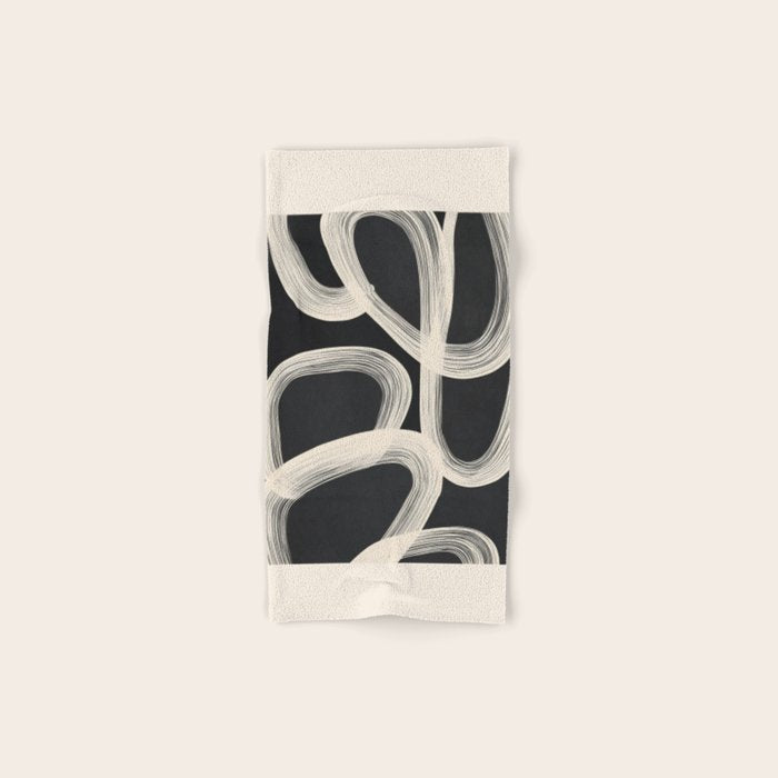 Black and White  Abstract Line Art  2 Bath Towel Gallery Image 1