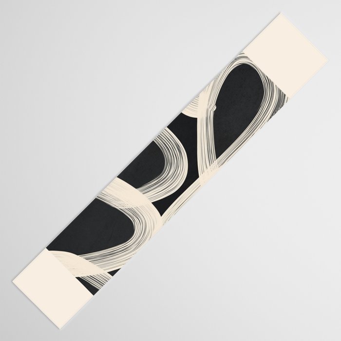 Black and White  Abstract Line Art  2 Table Runner Gallery Image 3