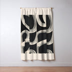 Black and White  Abstract Line Art  2 Window Curtain Gallery Image 3