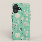 Ocean Crustaceans And Nautical Seashells iPhone Case Gallery Image 1