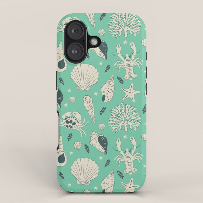 Ocean Crustaceans And Nautical Seashells iPhone Case Gallery Image 1
