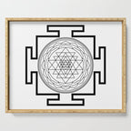 Shri Yantra in black and white Serving Tray Gallery Image 1