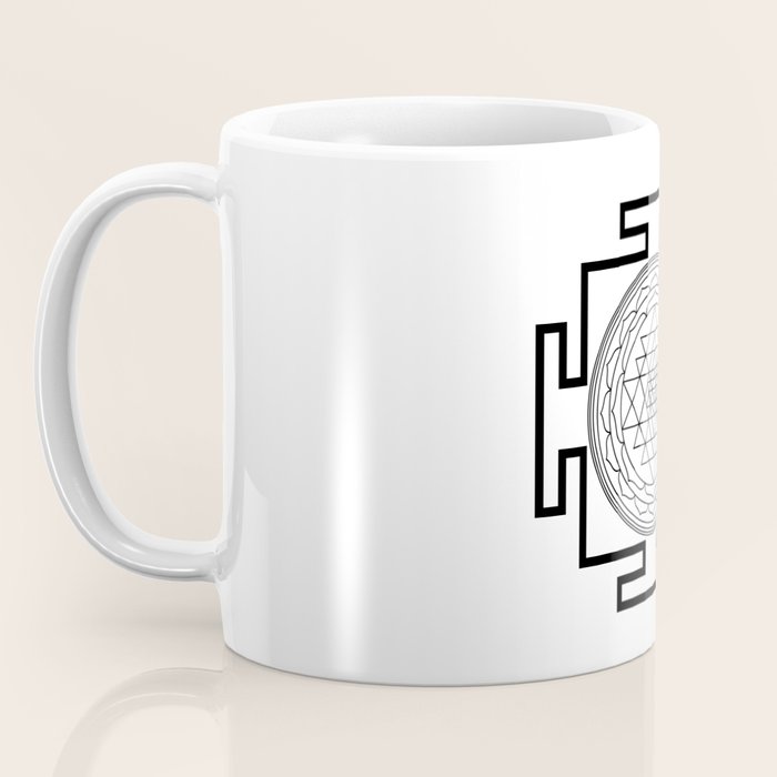 Shri Yantra in black and white Coffee Mug Gallery Image 3