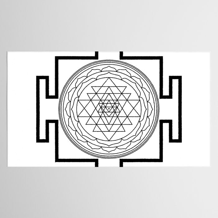 Shri Yantra in black and white Tablecloth Gallery Image 2