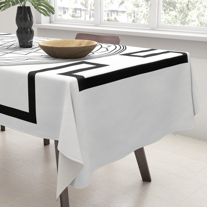Shri Yantra in black and white Tablecloth Gallery Image 3