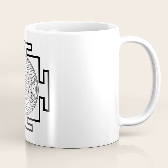 Shri Yantra in black and white Coffee Mug Gallery Image 1