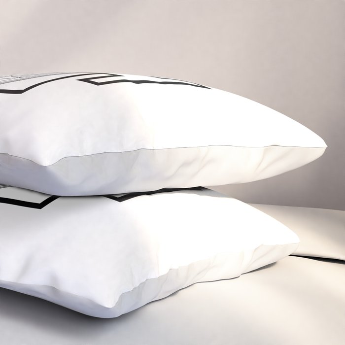 Shri Yantra in black and white Pillow Sham Gallery Image 3