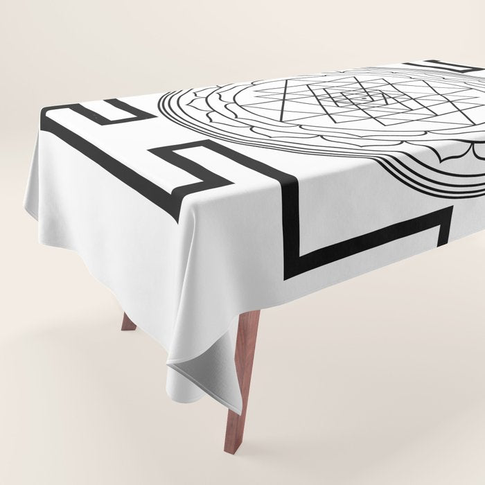 Shri Yantra in black and white Tablecloth Gallery Image 1