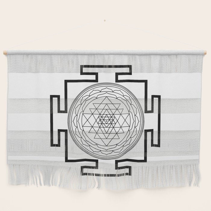 Shri Yantra in black and white Wall Hanging Gallery Image 1