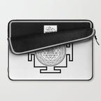 Shri Yantra in black and white Laptop Sleeve Gallery Image 2