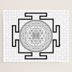 Shri Yantra in black and white Jigsaw Puzzle Gallery Image 1