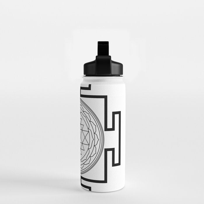 Shri Yantra in black and white Water Bottle Gallery Image 2