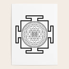 Shri Yantra in black and white Poster Gallery Image 4
