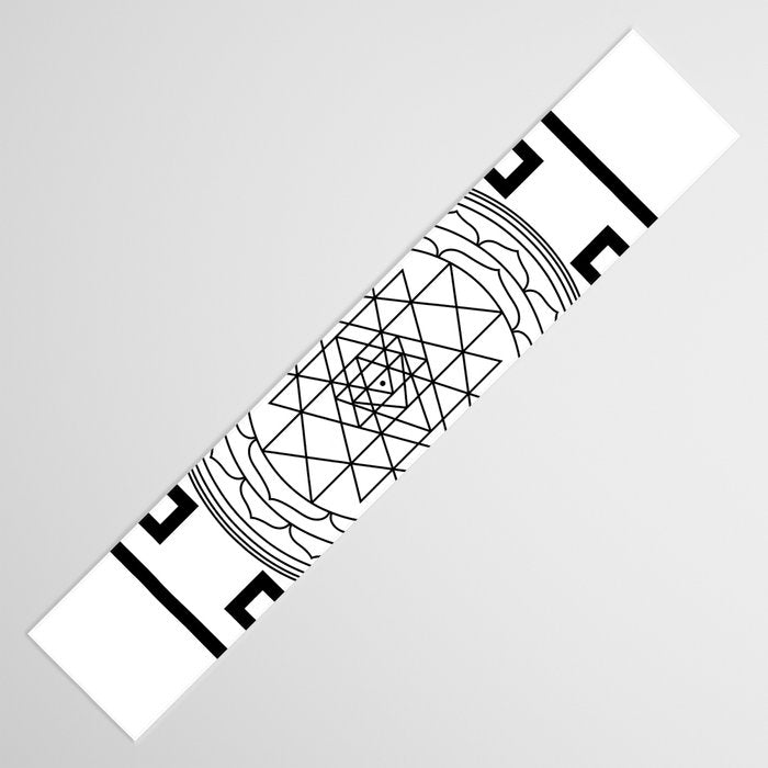 Shri Yantra in black and white Table Runner Gallery Image 3