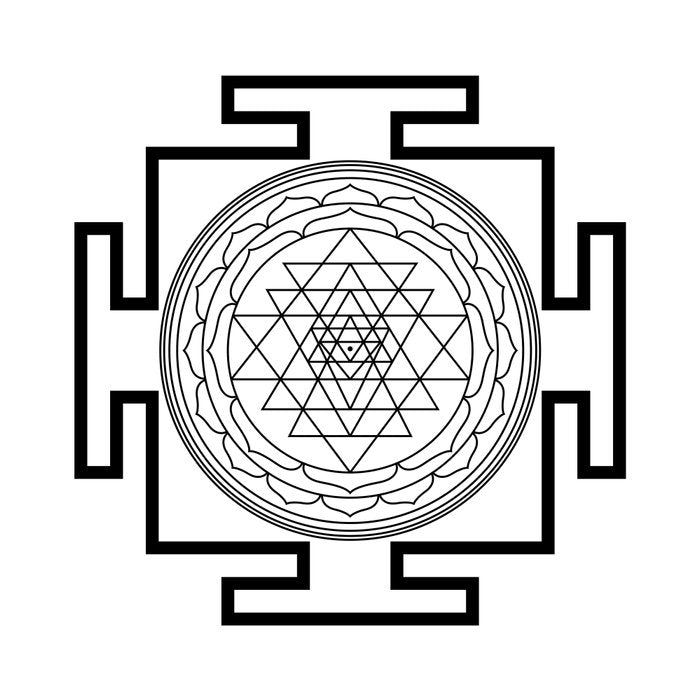 Shri Yantra in black and white Coffee Mug Gallery Image 2