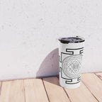Shri Yantra in black and white Travel Mug Gallery Image 4