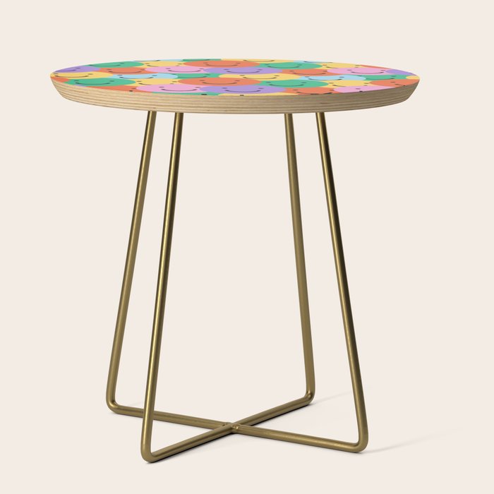Colorful happy smiling face pattern Side Table Gallery Image 1