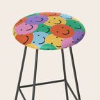 Colorful happy smiling face pattern Stool Gallery Image 2