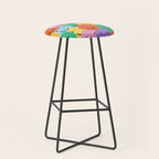 Colorful happy smiling face pattern Stool Gallery Image 1