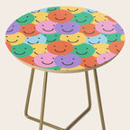 Colorful happy smiling face pattern Side Table Gallery Image 2