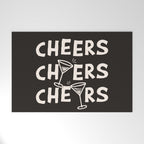 Cheers. Cocktails and Drinks in Black & White Welcome Mat Gallery Image 1