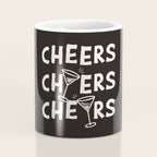 Cheers. Cocktails and Drinks in Black & White Coffee Mug Gallery Image 4