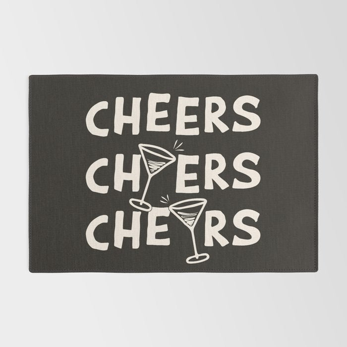 Cheers. Cocktails and Drinks in Black & White Rug Gallery Image 2