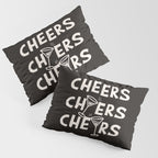 Cheers. Cocktails and Drinks in Black & White Pillow Sham Gallery Image 3