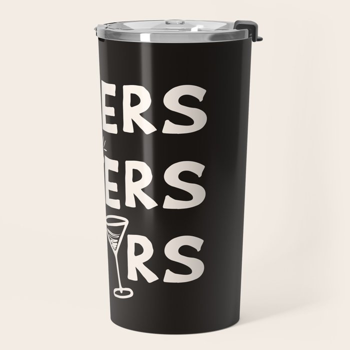 Cheers. Cocktails and Drinks in Black & White Travel Mug Gallery Image 2