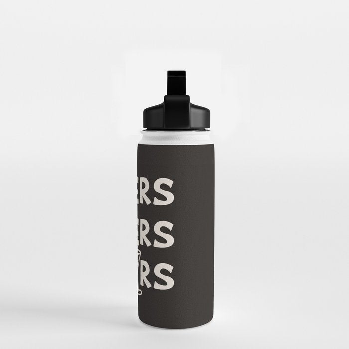 Cheers. Cocktails and Drinks in Black & White Water Bottle Gallery Image 2