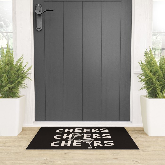 Cheers. Cocktails and Drinks in Black & White Welcome Mat Gallery Image 3