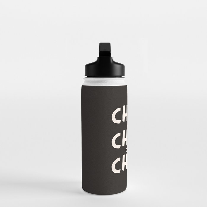 Cheers. Cocktails and Drinks in Black & White Water Bottle Gallery Image 3