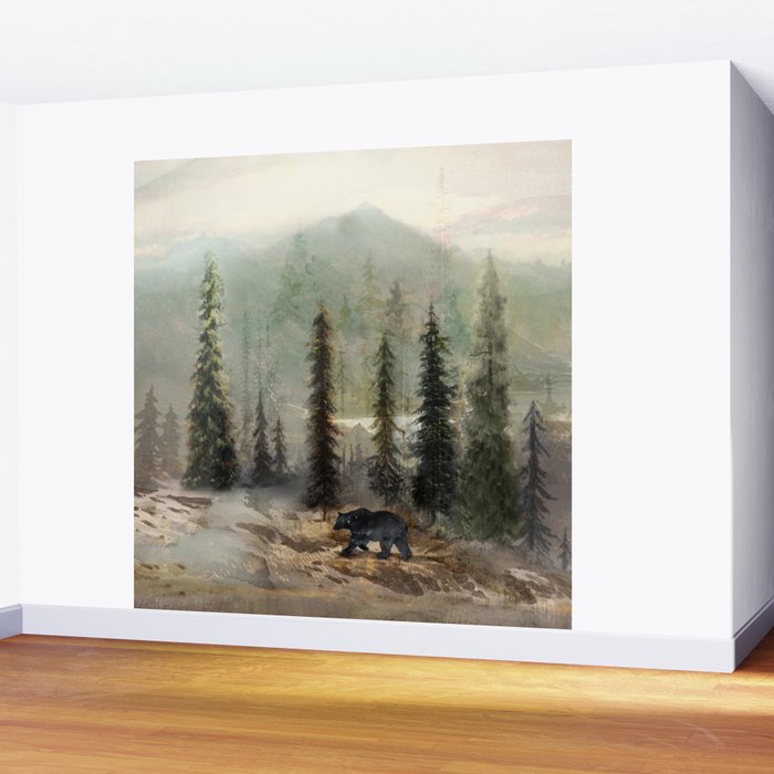 Mountain Black Bear Wall Mural Gallery Image 2