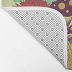 Ocean Behind Flowers at Zijhin  - Nature Ukiyo Landscape in Nature Ukiyo Landscape in Blue, Yellow, Gold, Green, Red and Orange Bath Mat Gallery Image 2