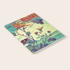 Ocean Behind Flowers at Zijhin  - Nature Ukiyo Landscape in Nature Ukiyo Landscape in Blue, Yellow, Gold, Green, Red and Orange Notebook Gallery Image 2