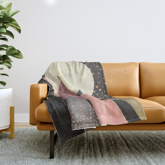 Pink and Gold Peaks Throw Blanket Gallery Image 1