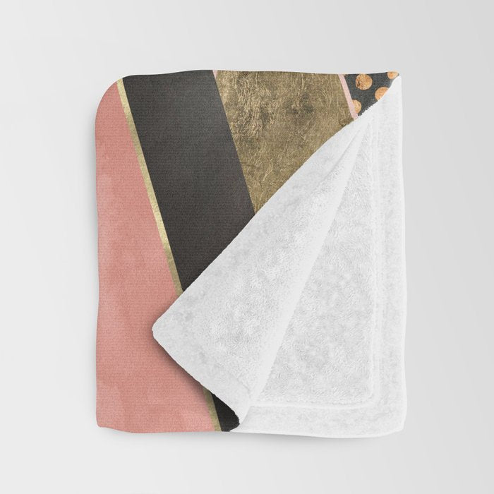 Pink and Gold Peaks Throw Blanket Gallery Image 3