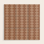 Wavy Stripes Mocha Coffee Brown Ogee A-Go-Go Pattern Wood Wall Art Gallery Image 1